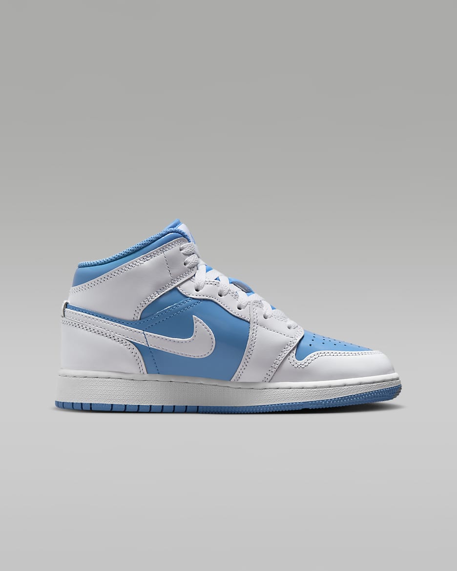 Jordan 1 mid blue red white top